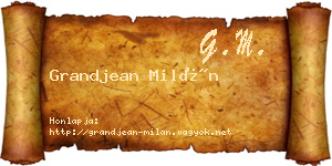 Grandjean Milán névjegykártya